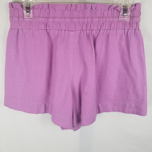A New Day Linen Blend Purple Linen Shorts With Potato Sack Waist Sz S - Picture 4 of 9